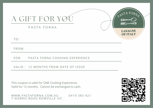 Gnocchi Cooking Experience Voucher